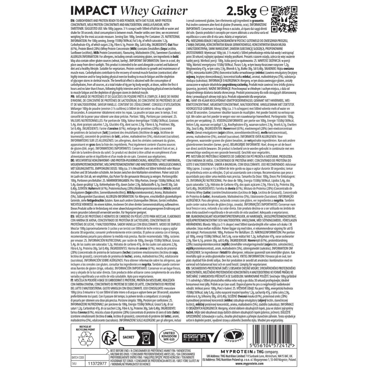 MyProtein - Impact Weight Gainer Powder - Picture 8 of 8