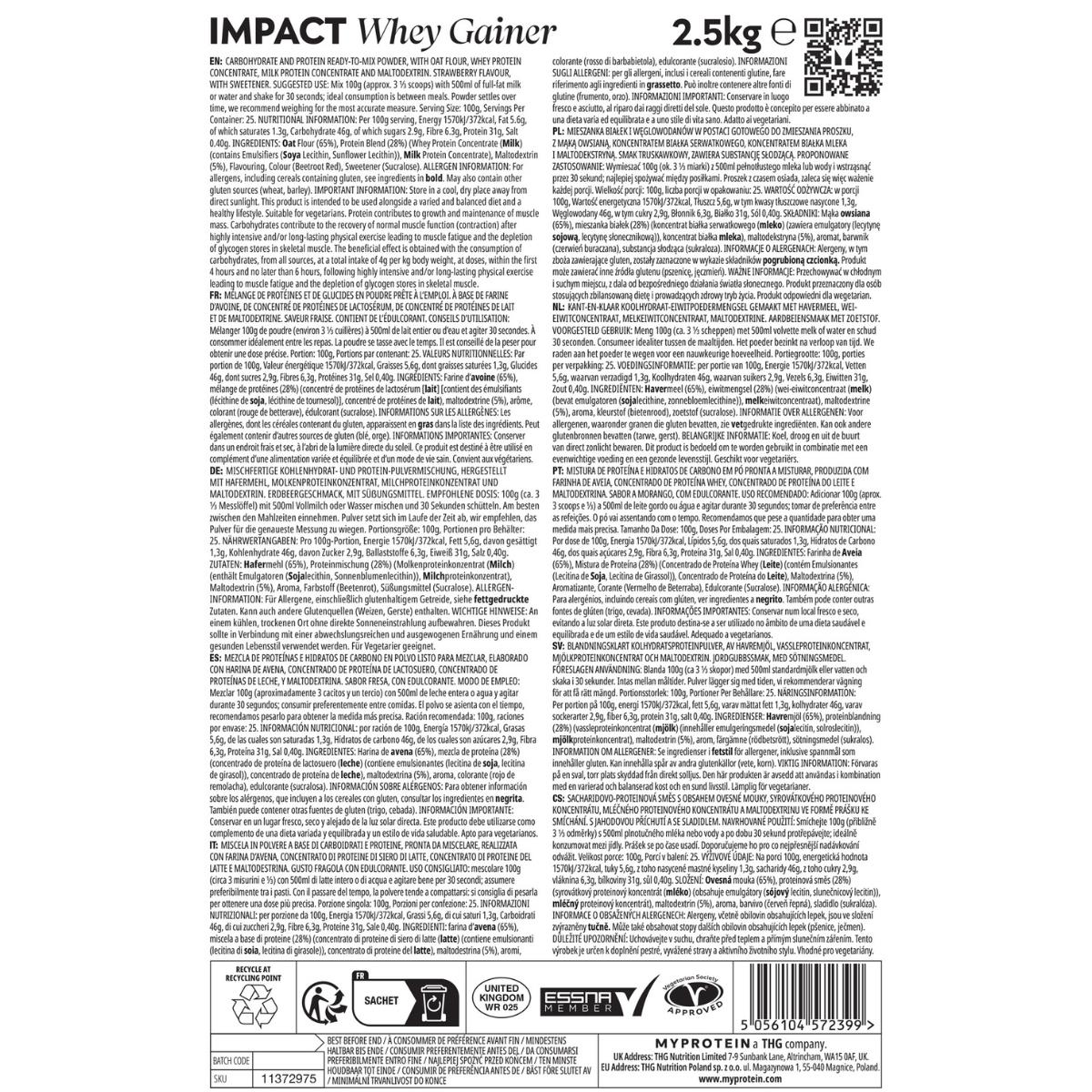 MyProtein - Impact Weight Gainer Powder - Picture 5 of 8