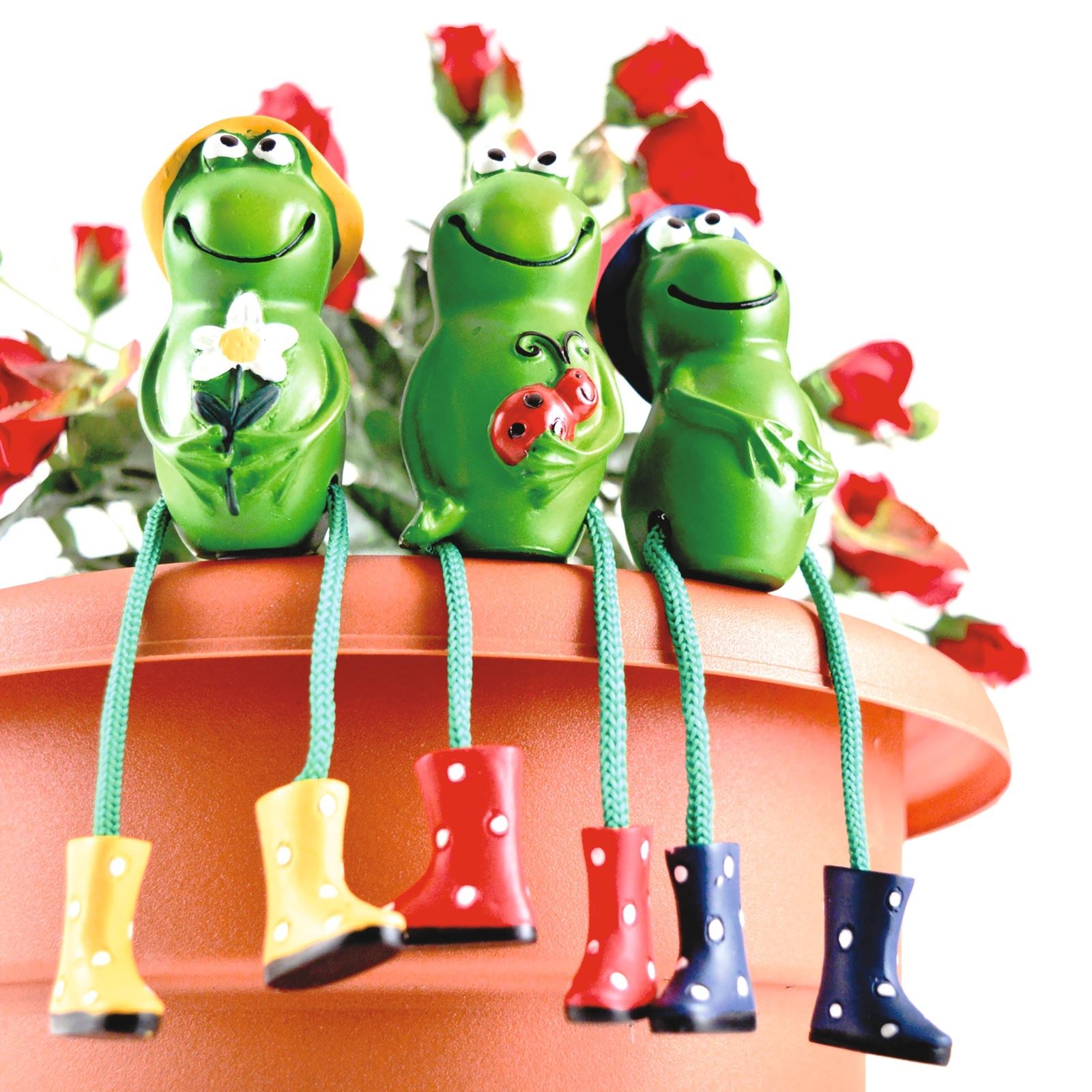 Frog Garden Ornaments Sitting Toad Plant Pot Perchers Figures Outdoors