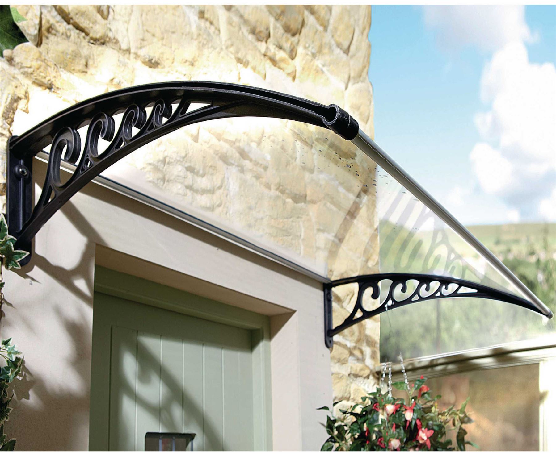 Bergman Instant Fit Front Door Canopy Rain Cover Awning Porch Sun