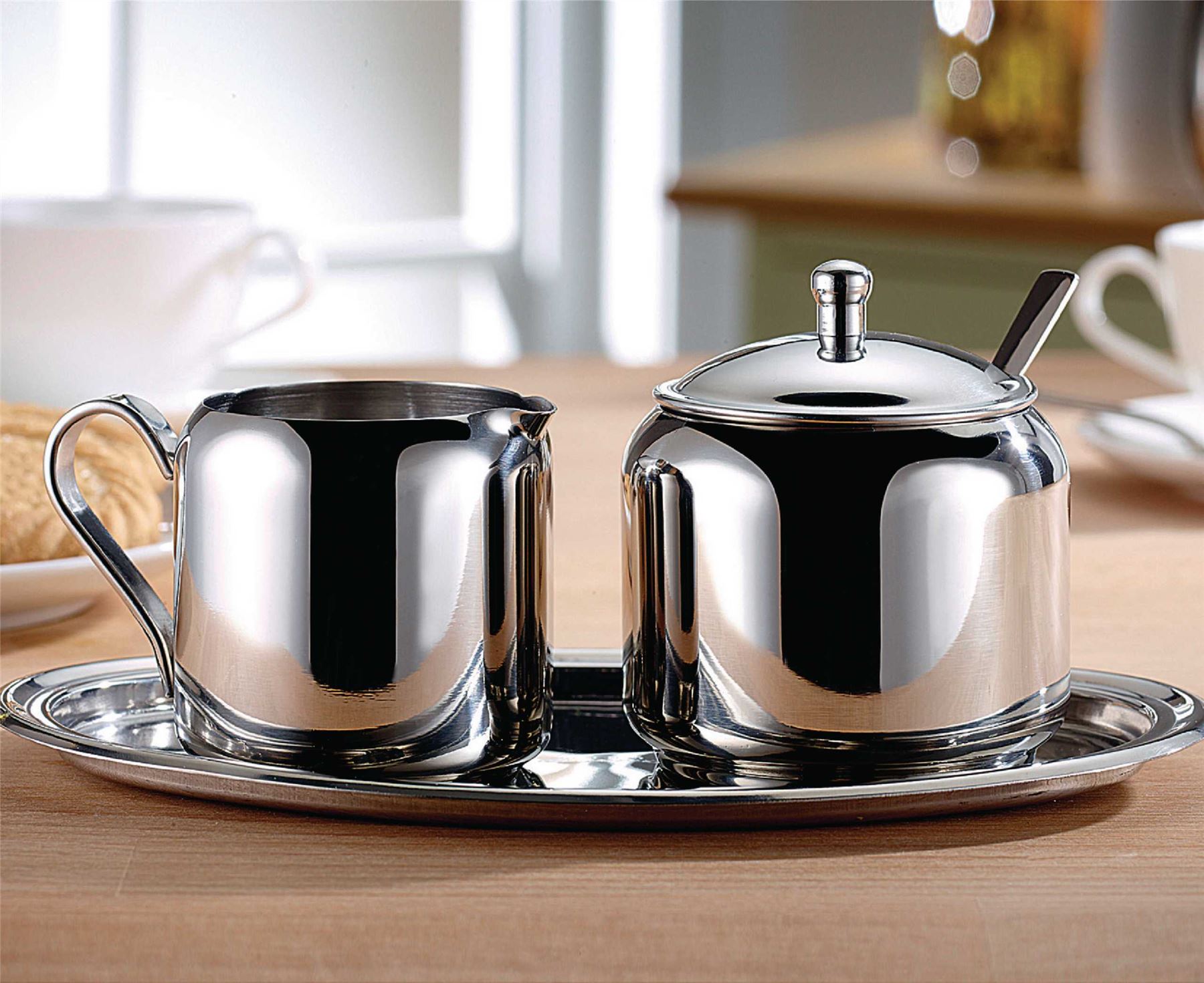 Stainless Steel Coffee Tea Milk Jug Sugar Pot Insulated Double Wall Set eBay
