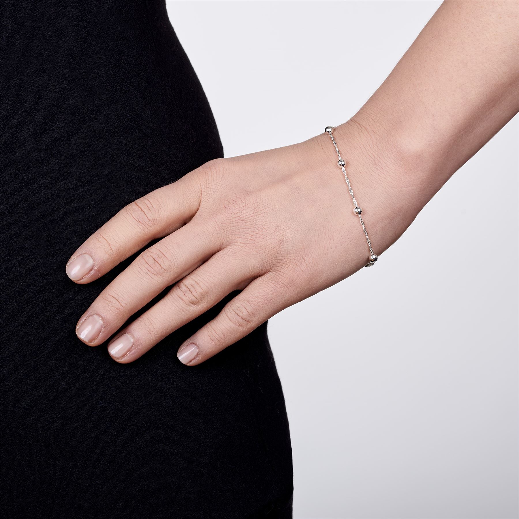 Amberta Real 925 Sterling Silver Charm Bracelet Adjustable Chain for Women Italy Amberta Real 925 Sterling Silver Charm Bracelet Adjustable Chain for Women Italy