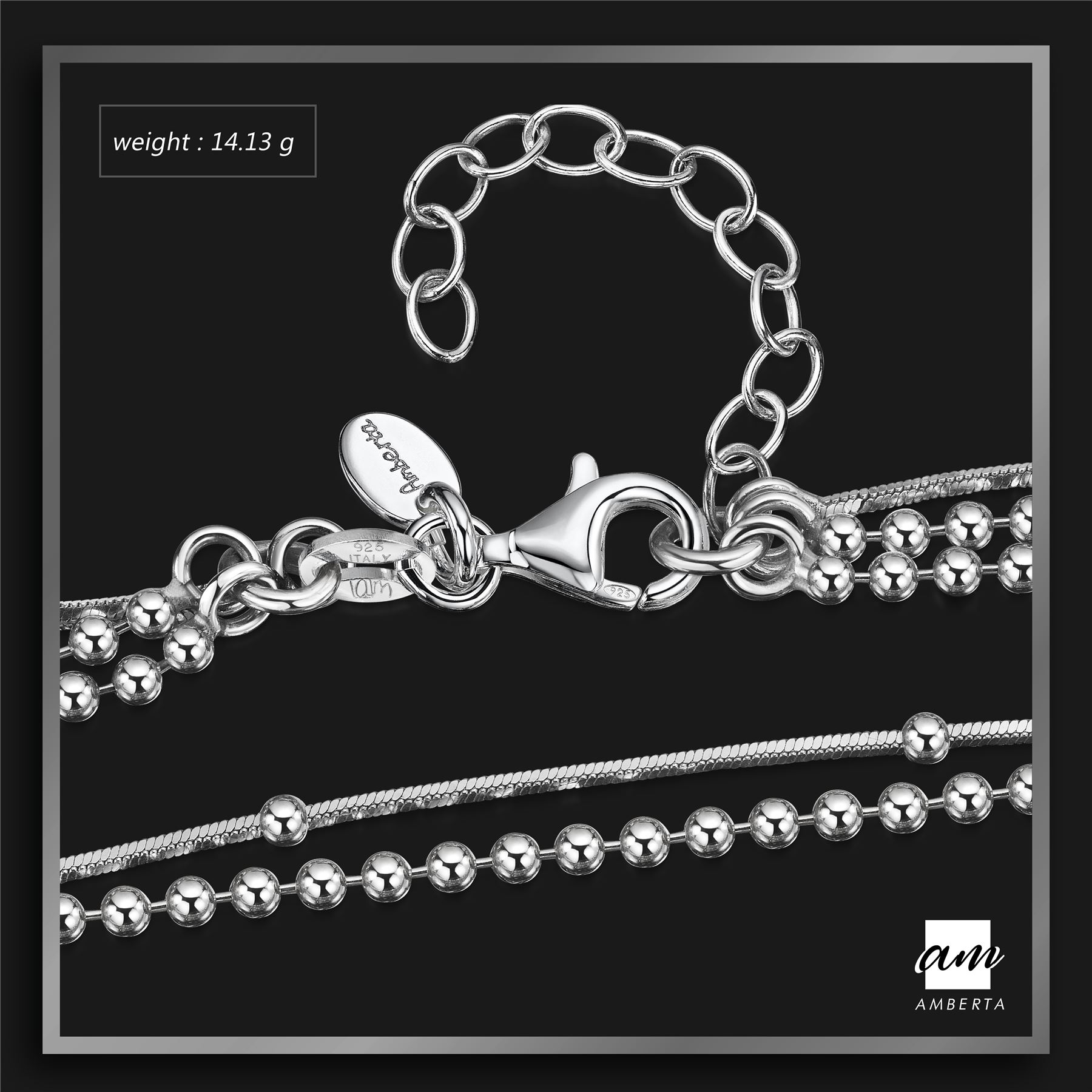 silver chain set for women