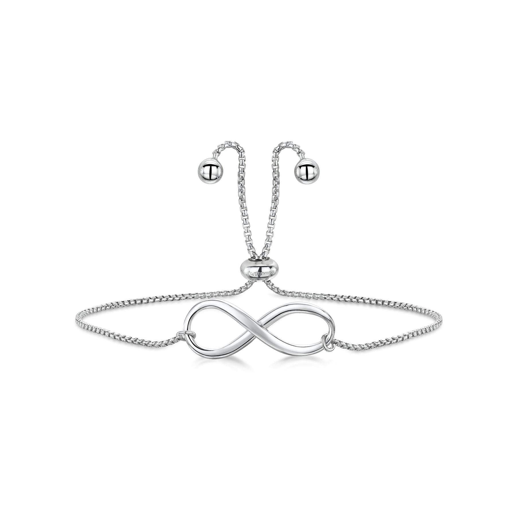 Amberta Real 925 Sterling Silver Charm Bracelet Adjustable Chain for Women Italy Amberta Real 925 Sterling Silver Charm Bracelet Adjustable Chain for Women Italy