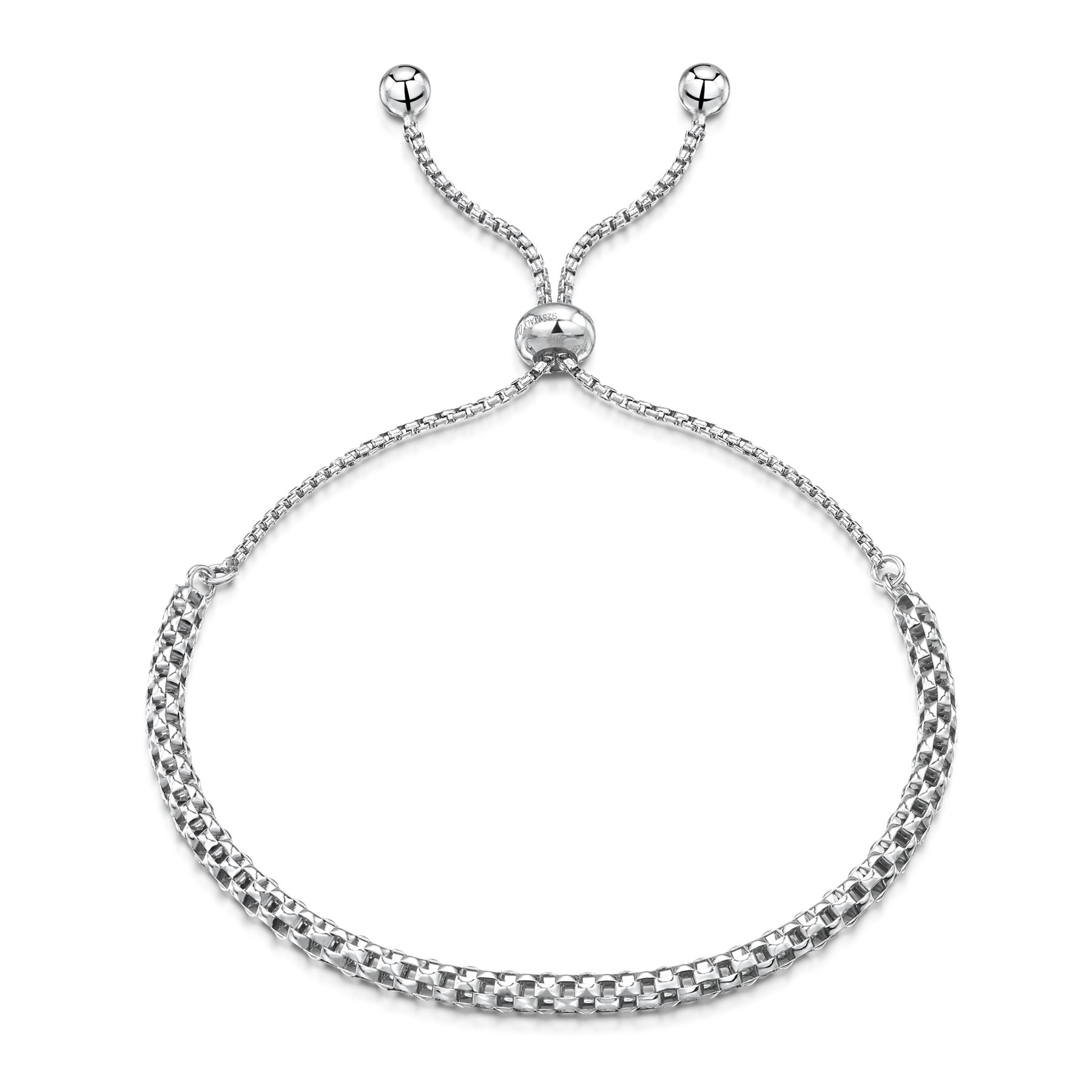 Amberta Real 925 Sterling Silver Charm Bracelet Adjustable Chain for Women Italy Amberta Real 925 Sterling Silver Charm Bracelet Adjustable Chain for Women Italy