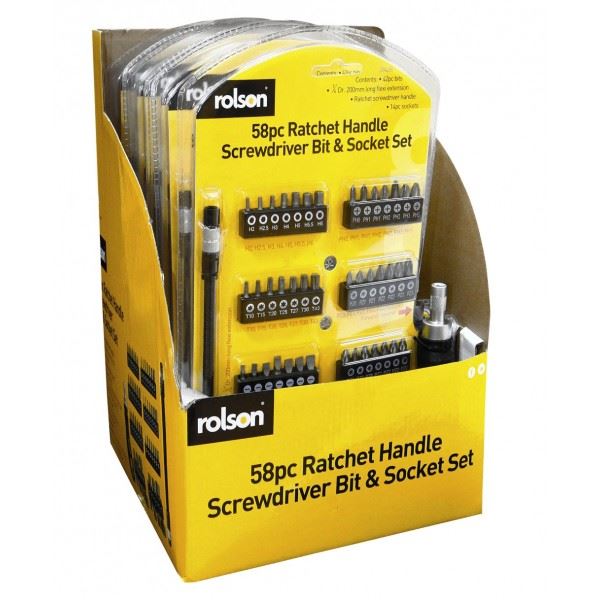 58 Piece Ratchet Handle Screwdriver Bit And Socket Set With Flexi Extension