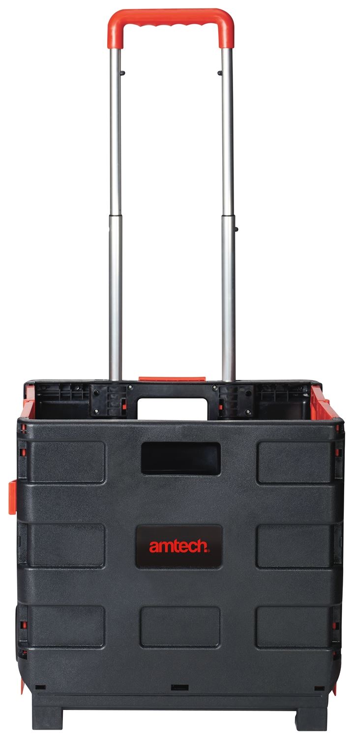 AmTech Folding Boot Cart 25kg Shopping Trolley Fold Up Wheel Crate