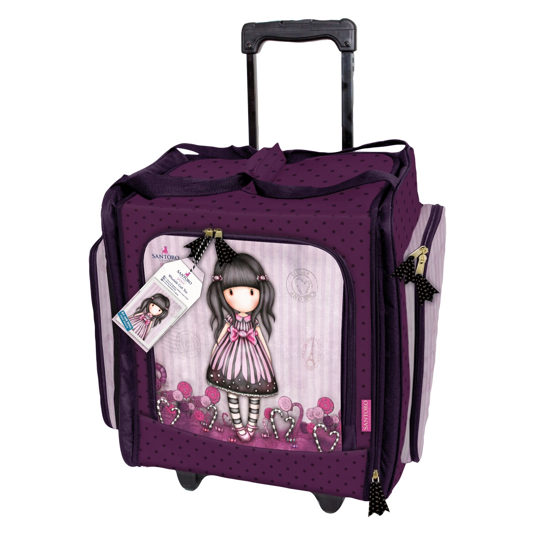 Docrafts Gorjuss Wheelable Craft Tote by Santoro in the NEW Sugar & Spice Design 5038041021932