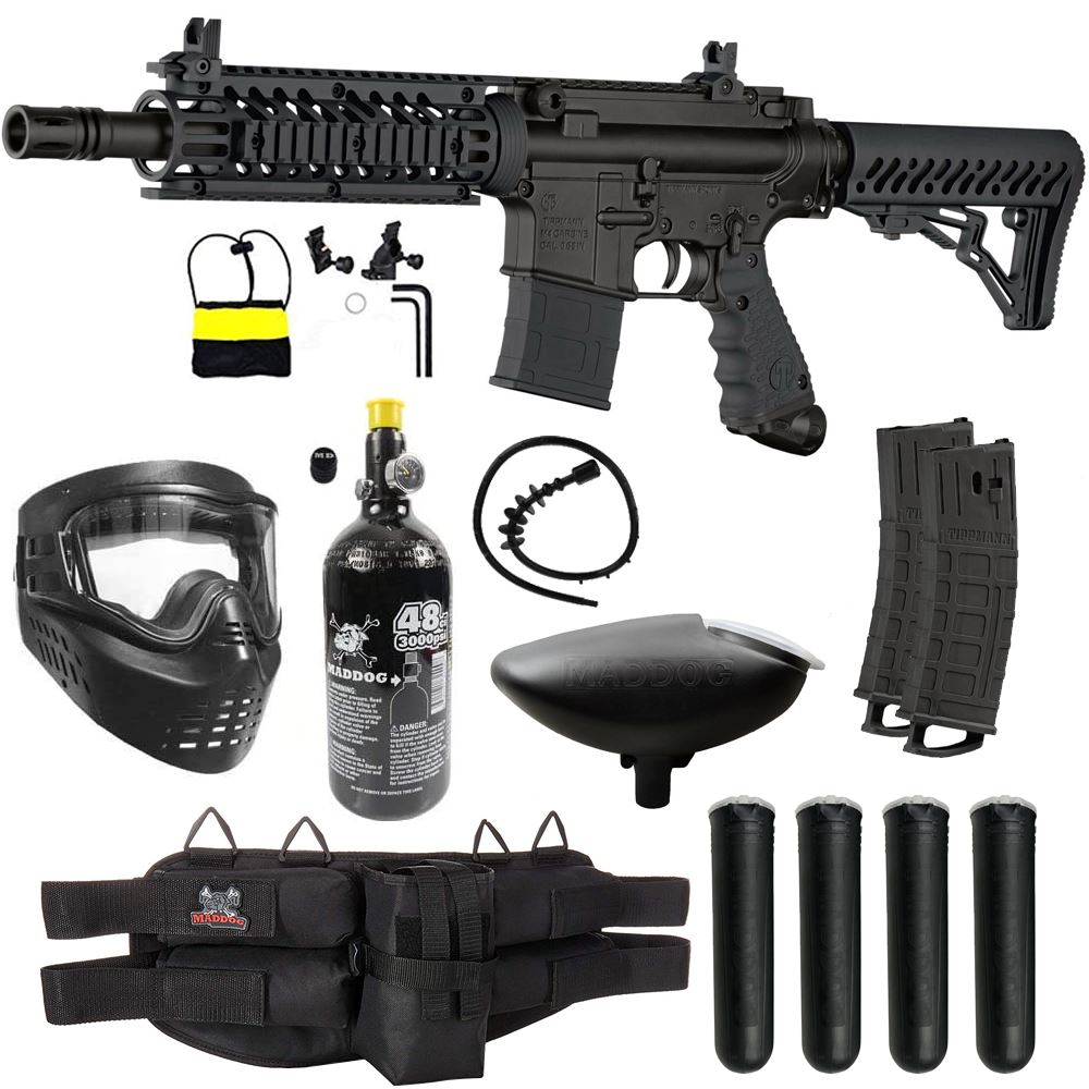 Maddog Tippmann TMC MAGFED Silver HPA Paintball Gun Marker Starter Kit Black eBay