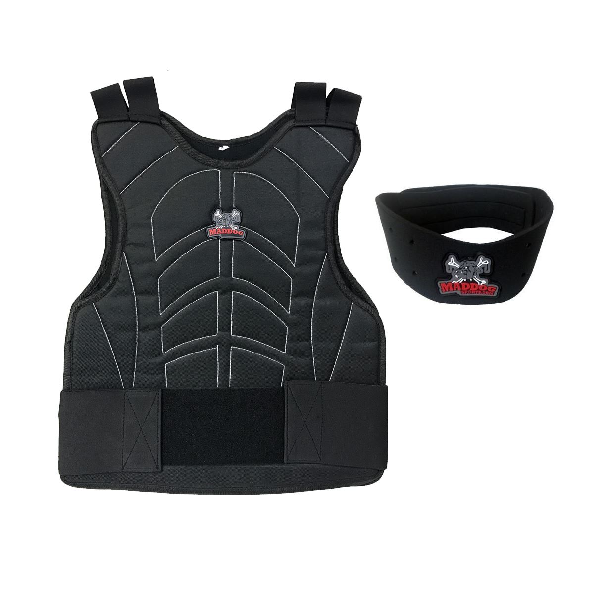 Maddog Paintball Chest Protector Neck Protector Safety Combo Black