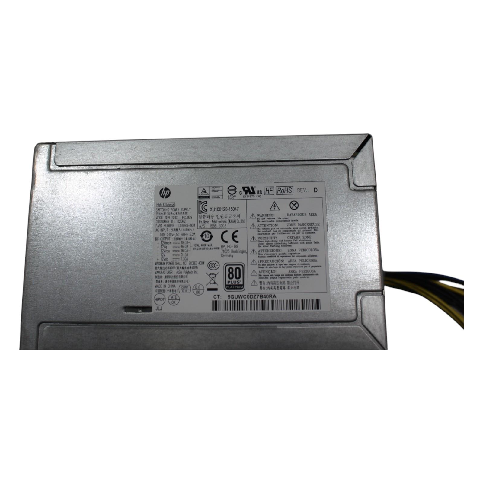 HP Z240 Workstation 400W Desktop Power Supply PSU PCE009 L03088