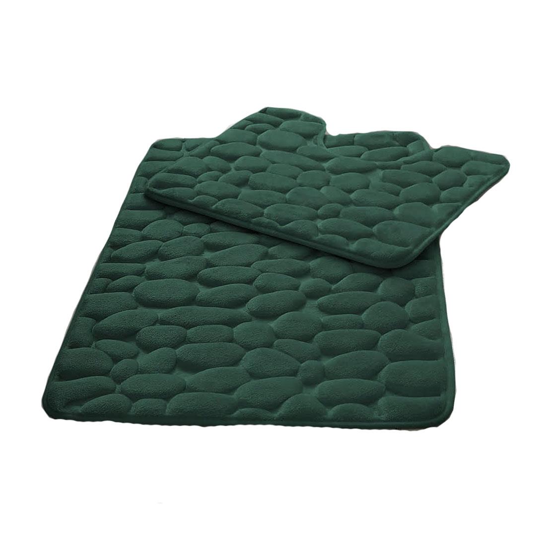 Badematte 2-teilig Memory Foam Set Kieselsteine Design Polyester rutschfest superweich - Bild 6 von 11