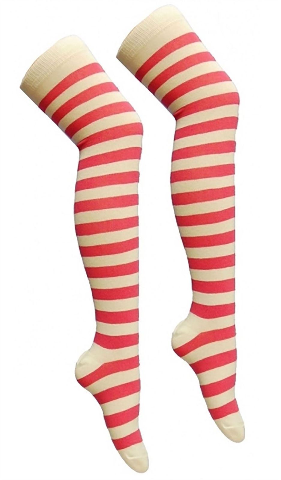 Ladies Plain Printed Over the Knee Socks Womens Party Wear Checked Bow OTK Socks - Picture 18 of 49