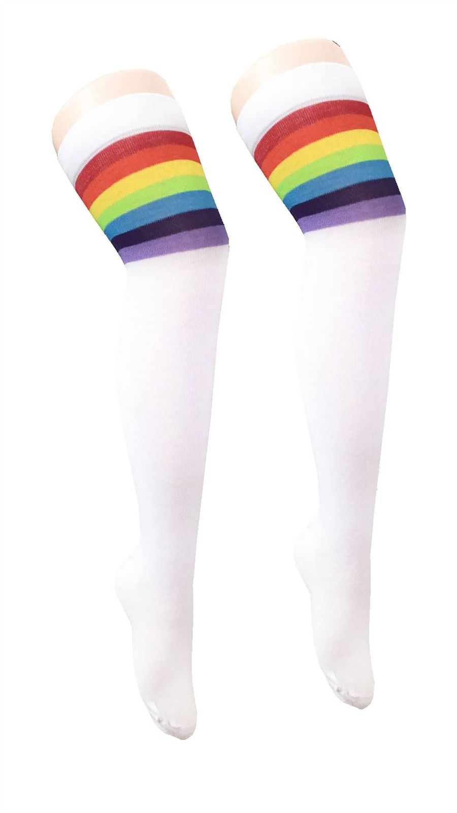 Ladies Plain Printed Over the Knee Socks Womens Party Wear Checked Bow OTK Socks - Picture 39 of 49