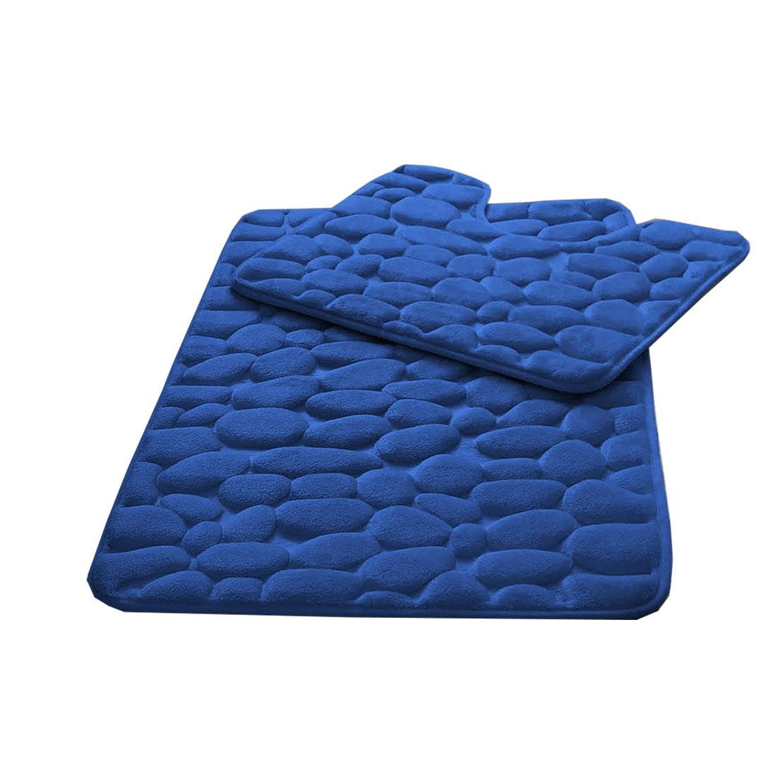 Badematte 2-teilig Memory Foam Set Kieselsteine Design Polyester rutschfest superweich - Bild 10 von 11