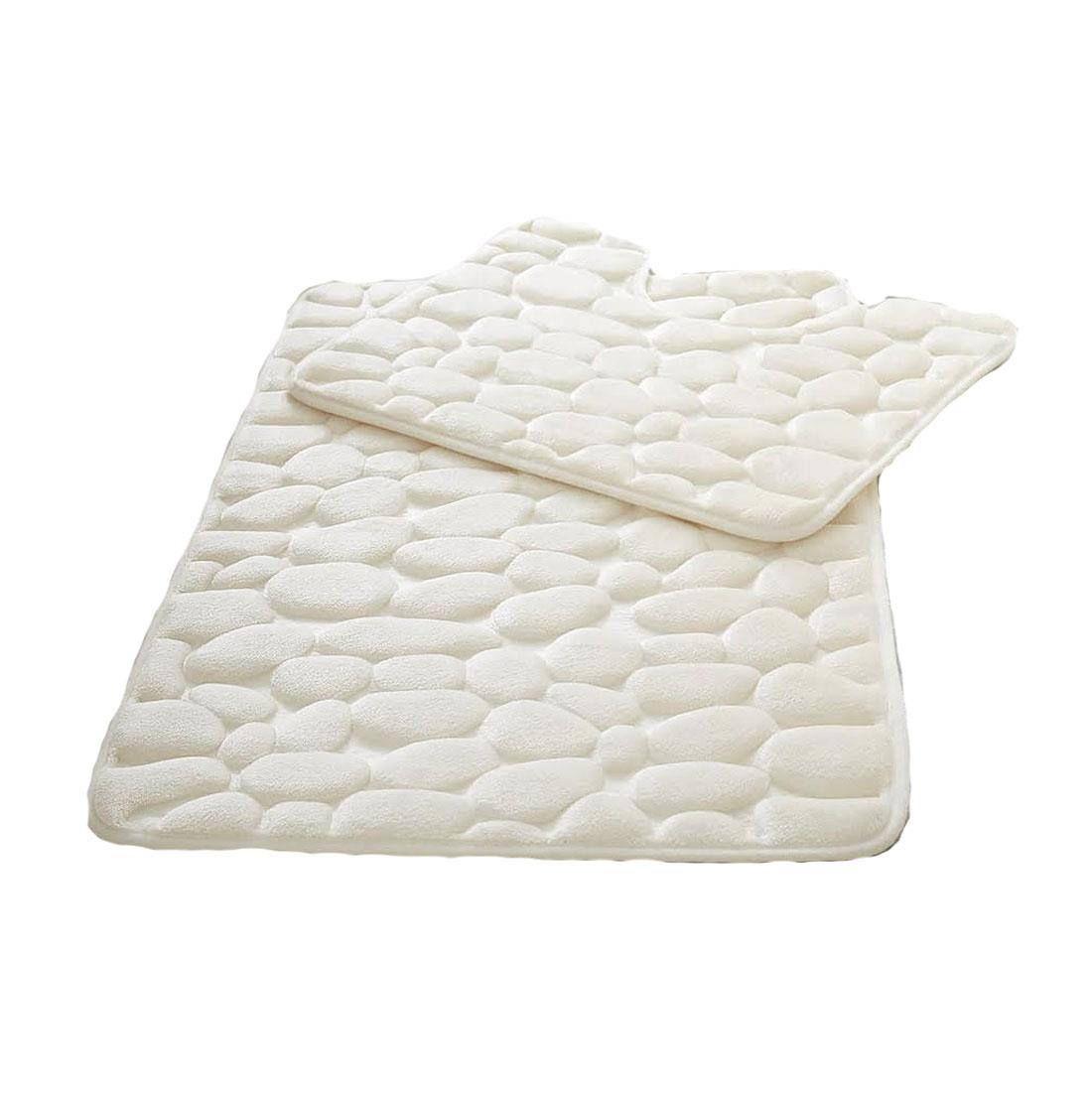 Badematte 2-teilig Memory Foam Set Kieselsteine Design Polyester rutschfest superweich - Bild 5 von 11