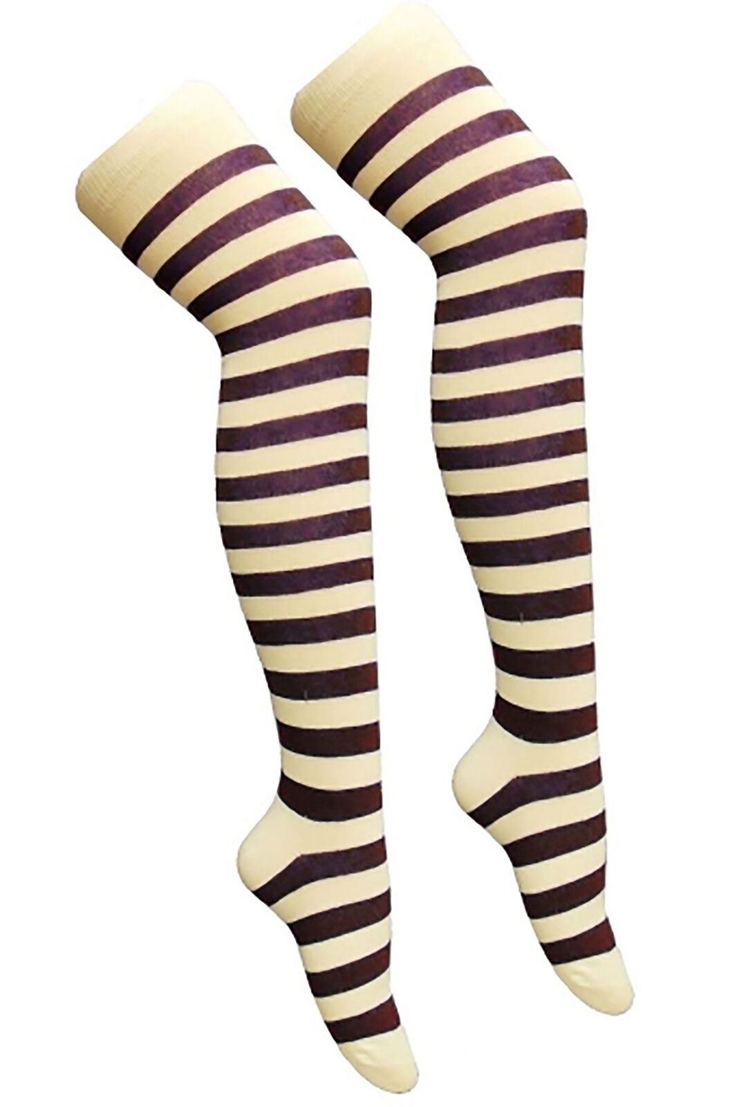 Ladies Plain Printed Over the Knee Socks Womens Party Wear Checked Bow OTK Socks - Picture 22 of 49