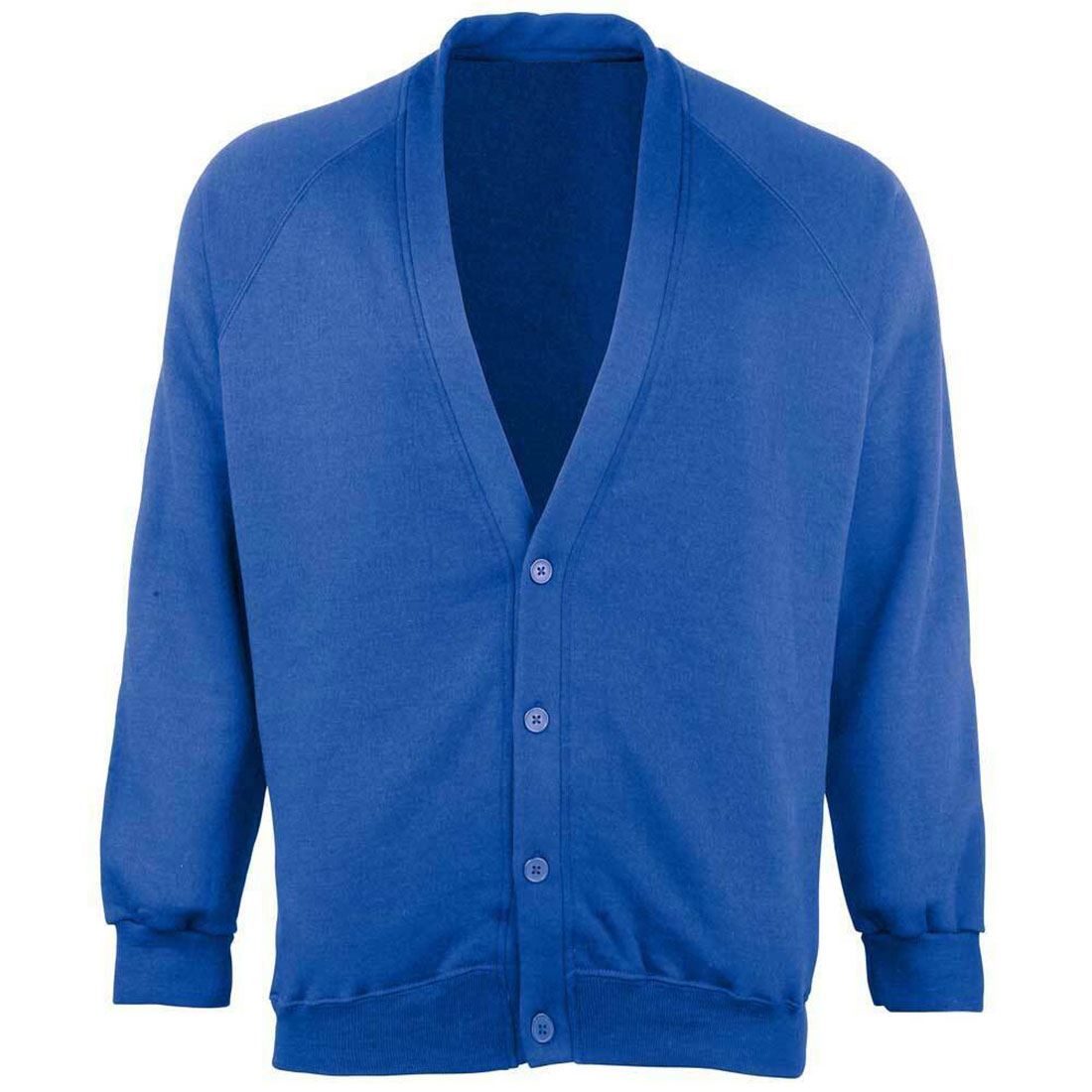 Adults Kids Open Front Button Cardigan Girls Boys School Office Pocketed Sweater - Picture 7 of 11
