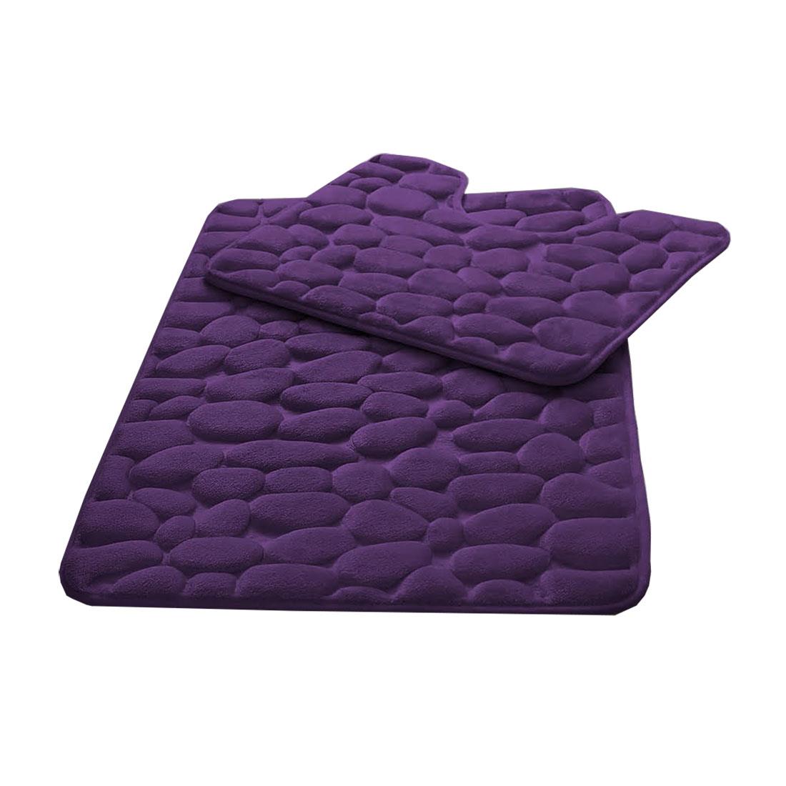 Badematte 2-teilig Memory Foam Set Kieselsteine Design Polyester rutschfest superweich - Bild 8 von 11