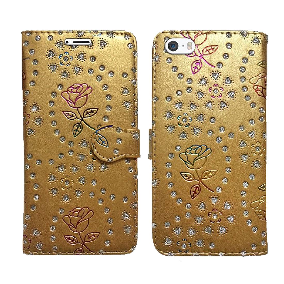 Luxury Magnetic Leather Diamond Flip Case Apple Mobile Phone Protective Cover - 第 2/6 張圖片