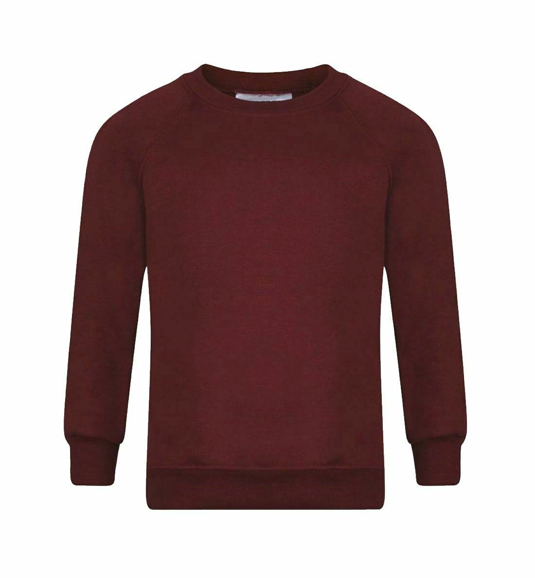 Adults Kids Crew Neck Plain Sweatshirt Girls Boys School Office Wear Jumper Top - Picture 4 of 11