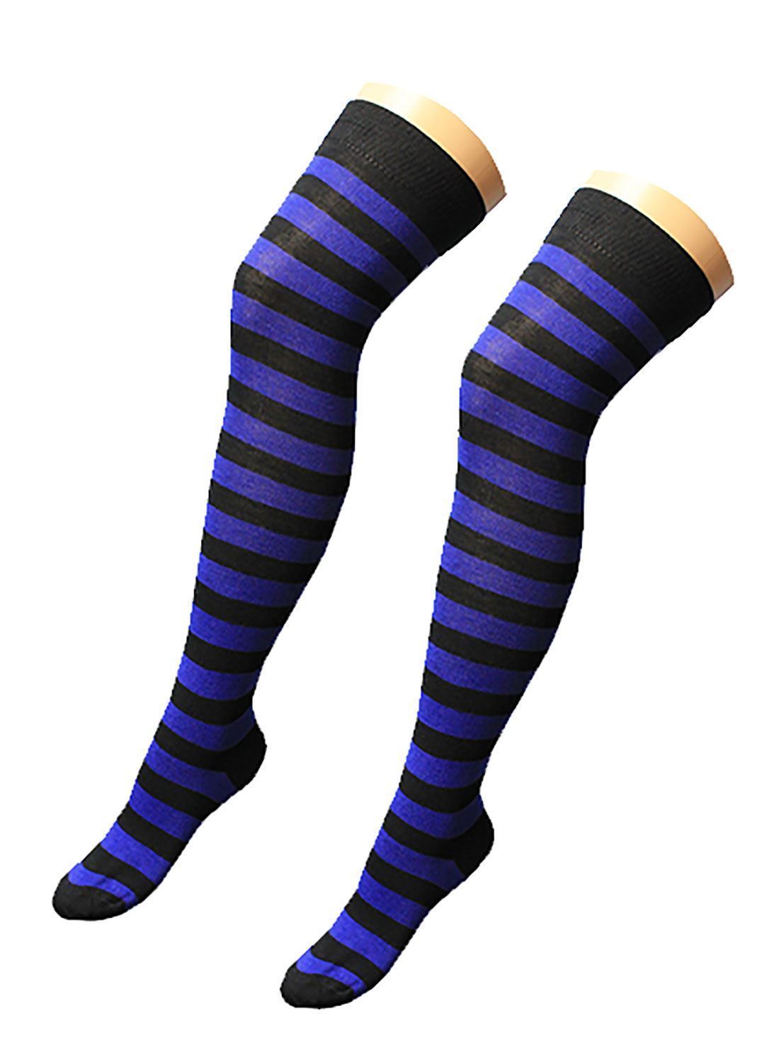 Ladies Plain Printed Over the Knee Socks Womens Party Wear Checked Bow OTK Socks - Picture 24 of 49