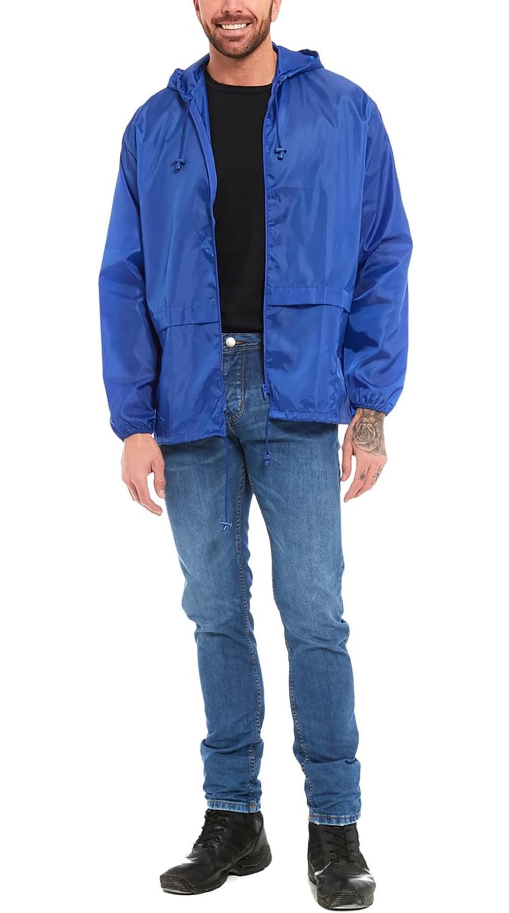 Chaqueta Cagoule Unisex Impermeable Manga Larga Cremallera Con Capucha Impermeable Chaqueta - Imagen 16 de 19