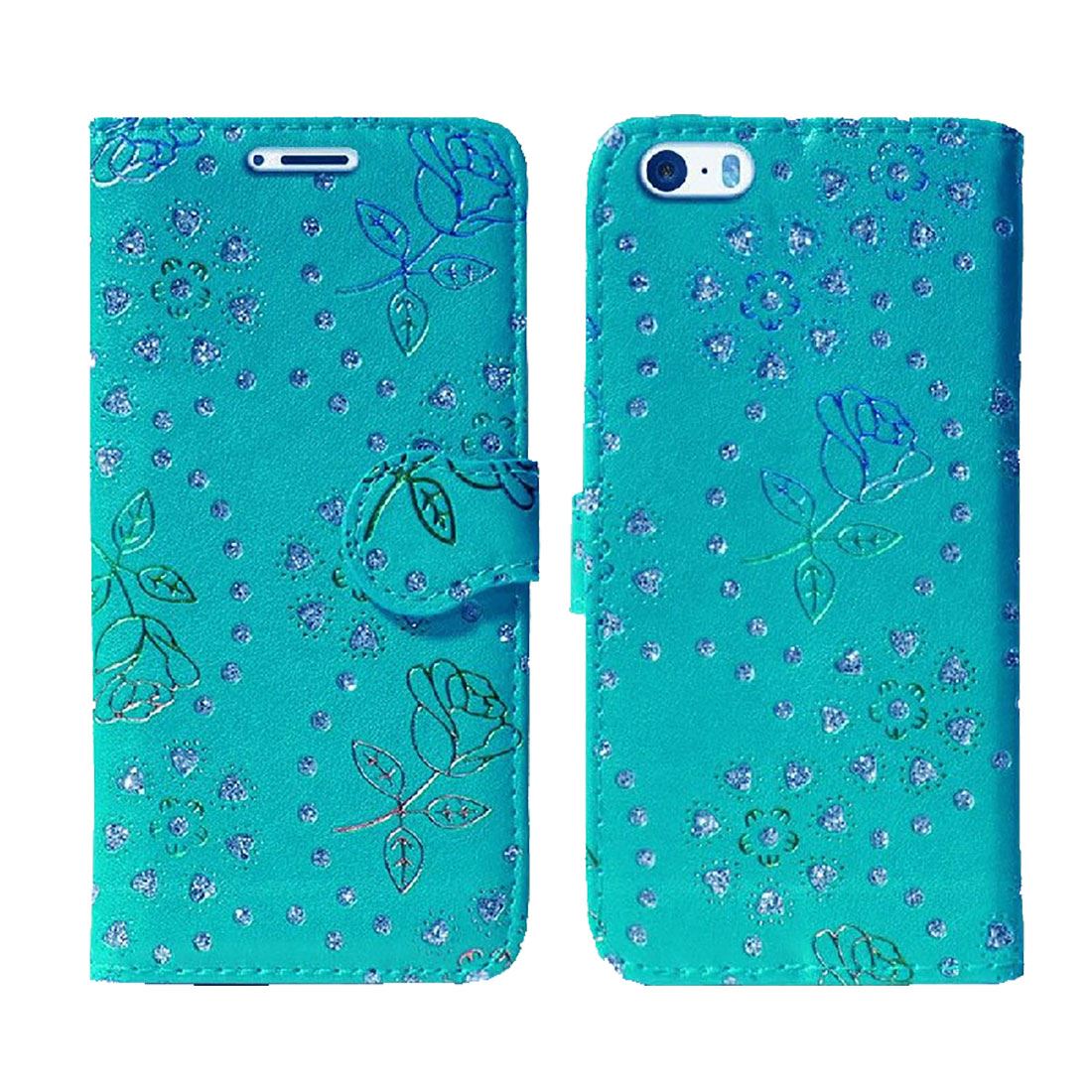 Luxury Magnetic Leather Diamond Flip Case Apple Mobile Phone Protective Cover - 第 4/6 張圖片