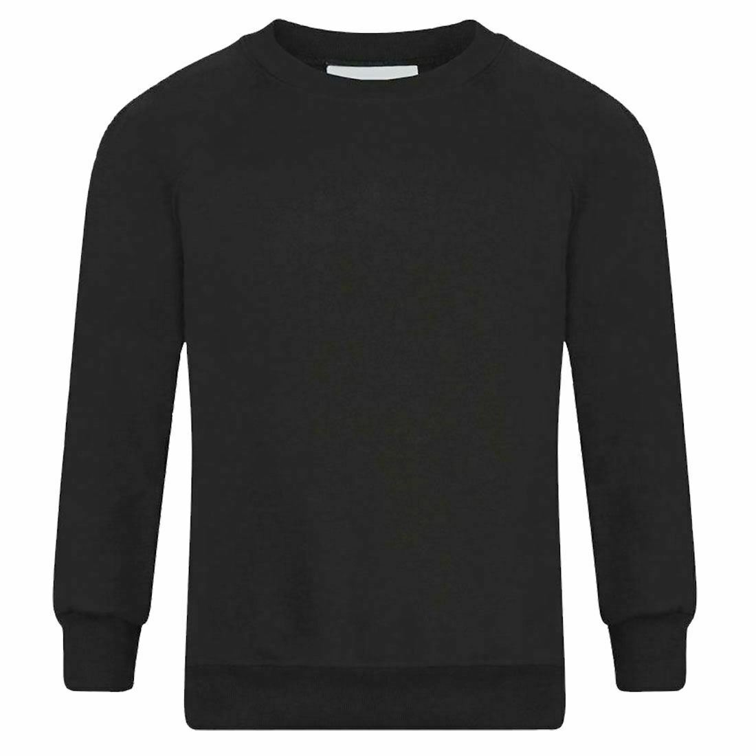 Adults Kids Crew Neck Plain Sweatshirt Girls Boys School Office Wear Jumper Top - Picture 2 of 11