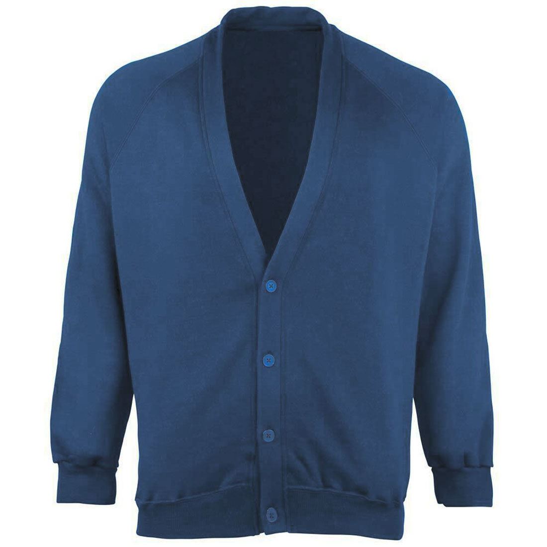 Adults Kids Open Front Button Cardigan Girls Boys School Office Pocketed Sweater - Picture 8 of 11