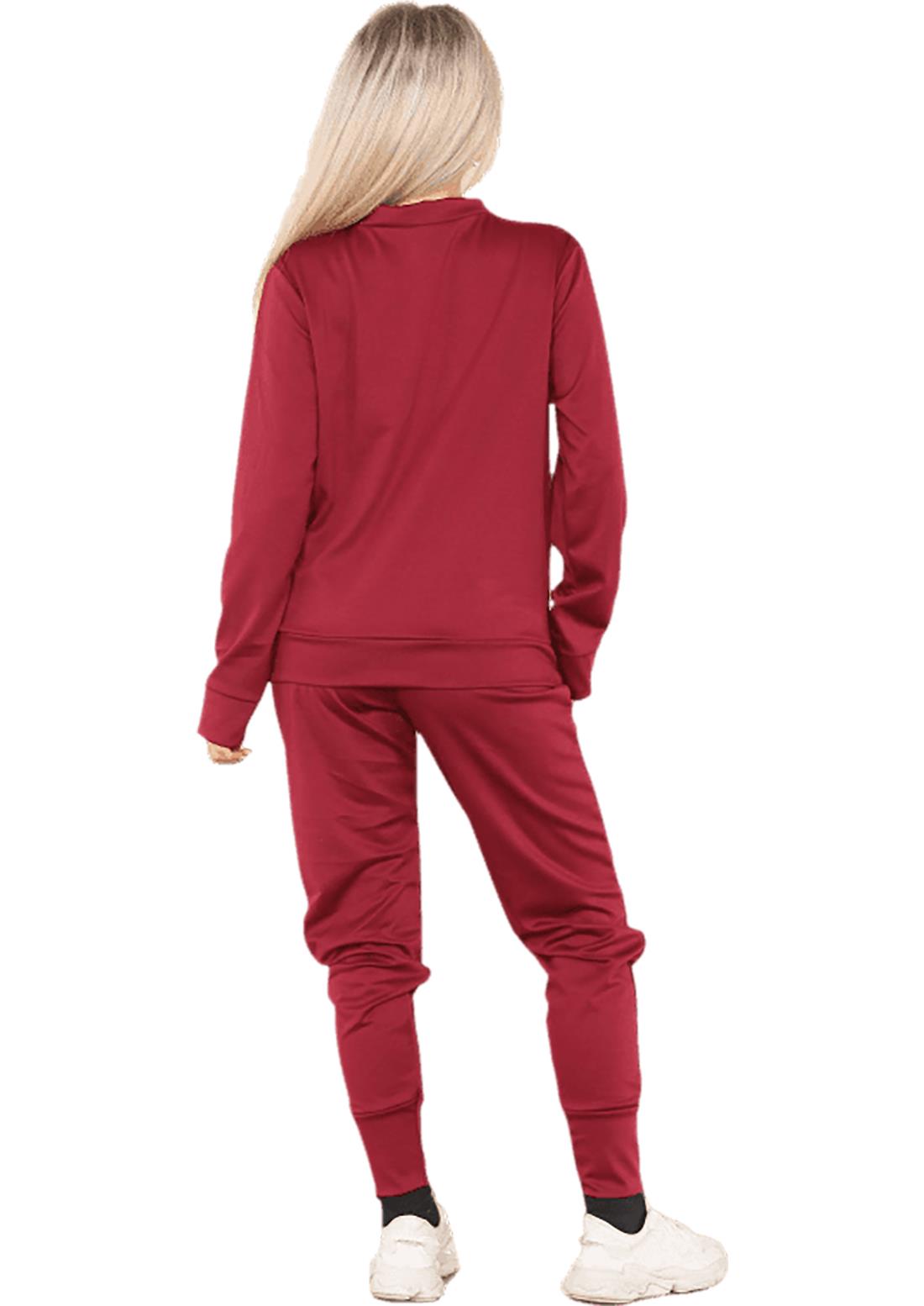 Conjunto de 2 piezas de chándal liso para mujer suéter sudadera con puños inferior joggers - Imagen 24 de 24