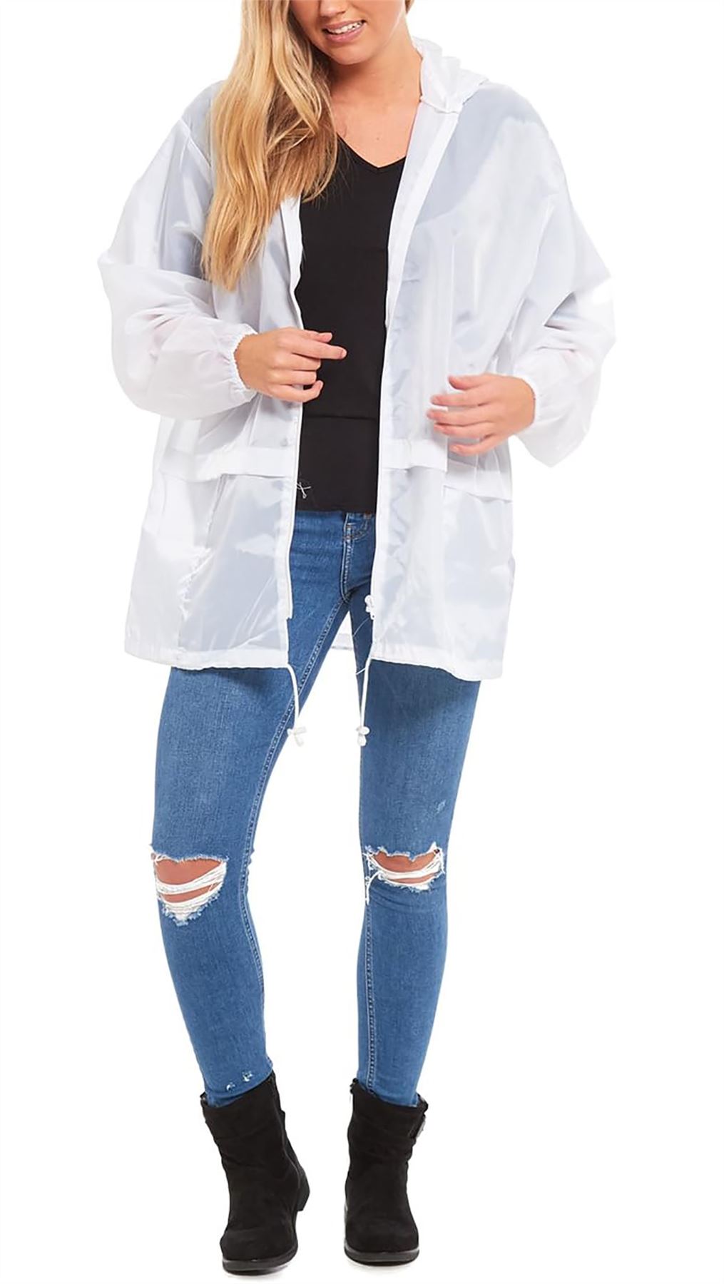 Chaqueta Cagoule Unisex Impermeable Manga Larga Cremallera Con Capucha Impermeable Chaqueta - Imagen 17 de 19