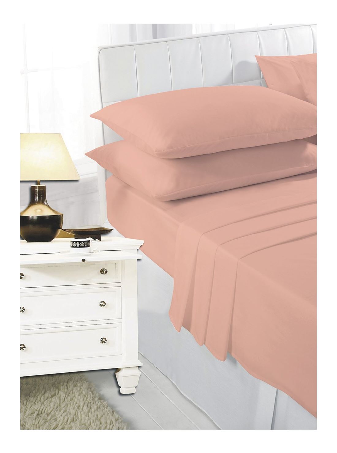 Plain Comfortable Pollycotton Flat Bedding Sheets Bolster V Shape