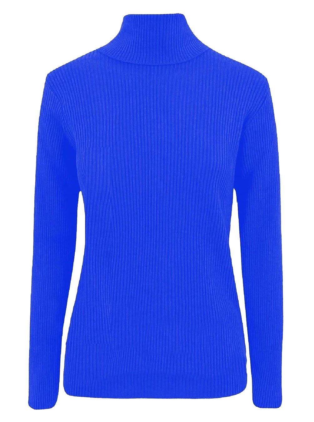 ladies black ribbed polo neck jumper