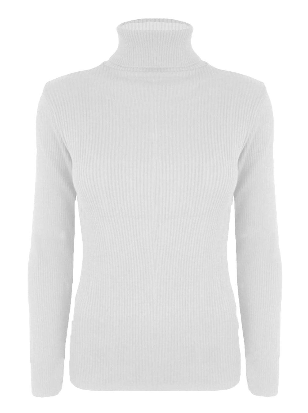 ladies black ribbed polo neck jumper