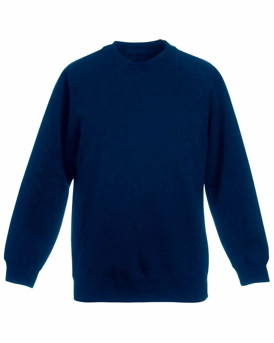 Adults Kids Crew Neck Plain Sweatshirt Girls Boys School Office Wear Jumper Top - Picture 8 of 11