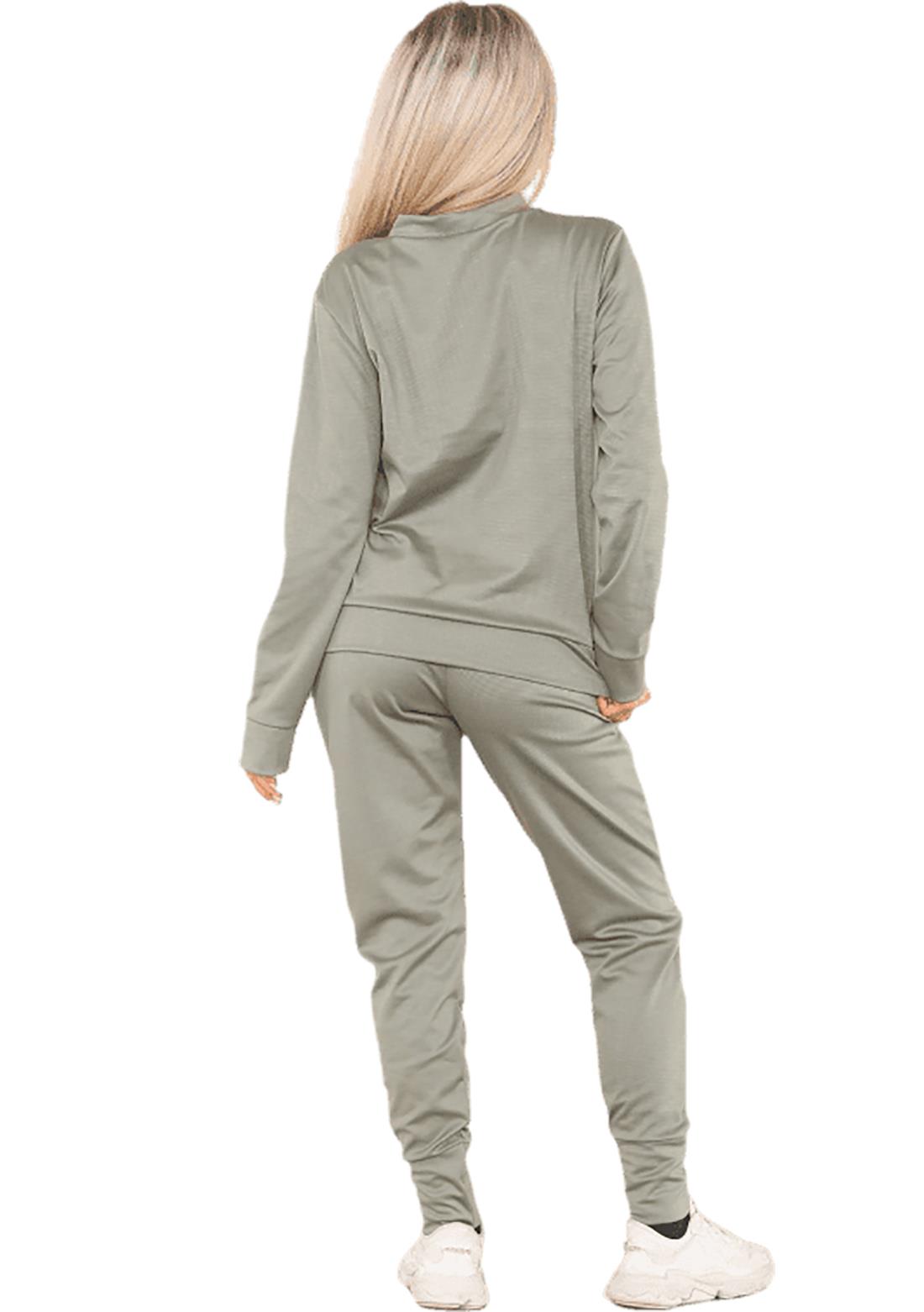 Conjunto de 2 piezas de chándal liso para mujer suéter sudadera con puños inferior joggers - Imagen 14 de 24