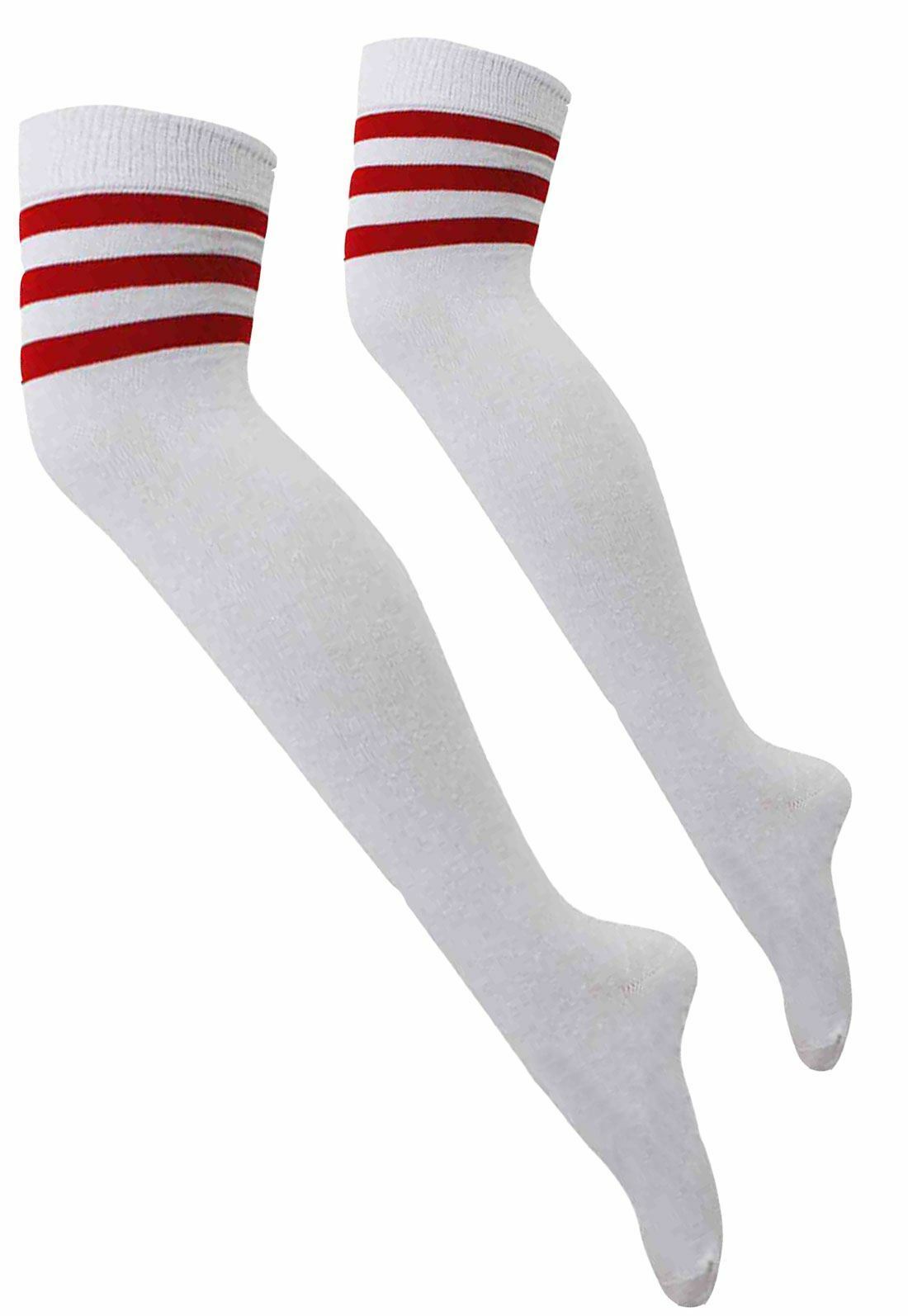 Ladies Plain Printed Over the Knee Socks Womens Party Wear Checked Bow OTK Socks - Picture 35 of 49