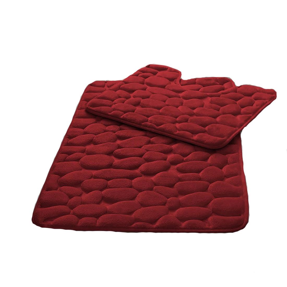 Badematte 2-teilig Memory Foam Set Kieselsteine Design Polyester rutschfest superweich - Bild 9 von 11