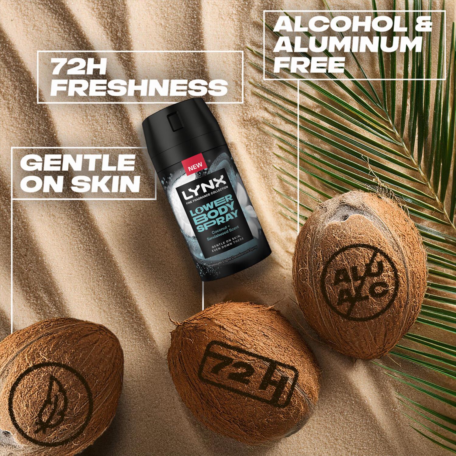 Lynx Lower Body Spray Coconut + Sandalwood & Pear + Cedarwood 100ml, 3 Pack - Picture 8 of 24