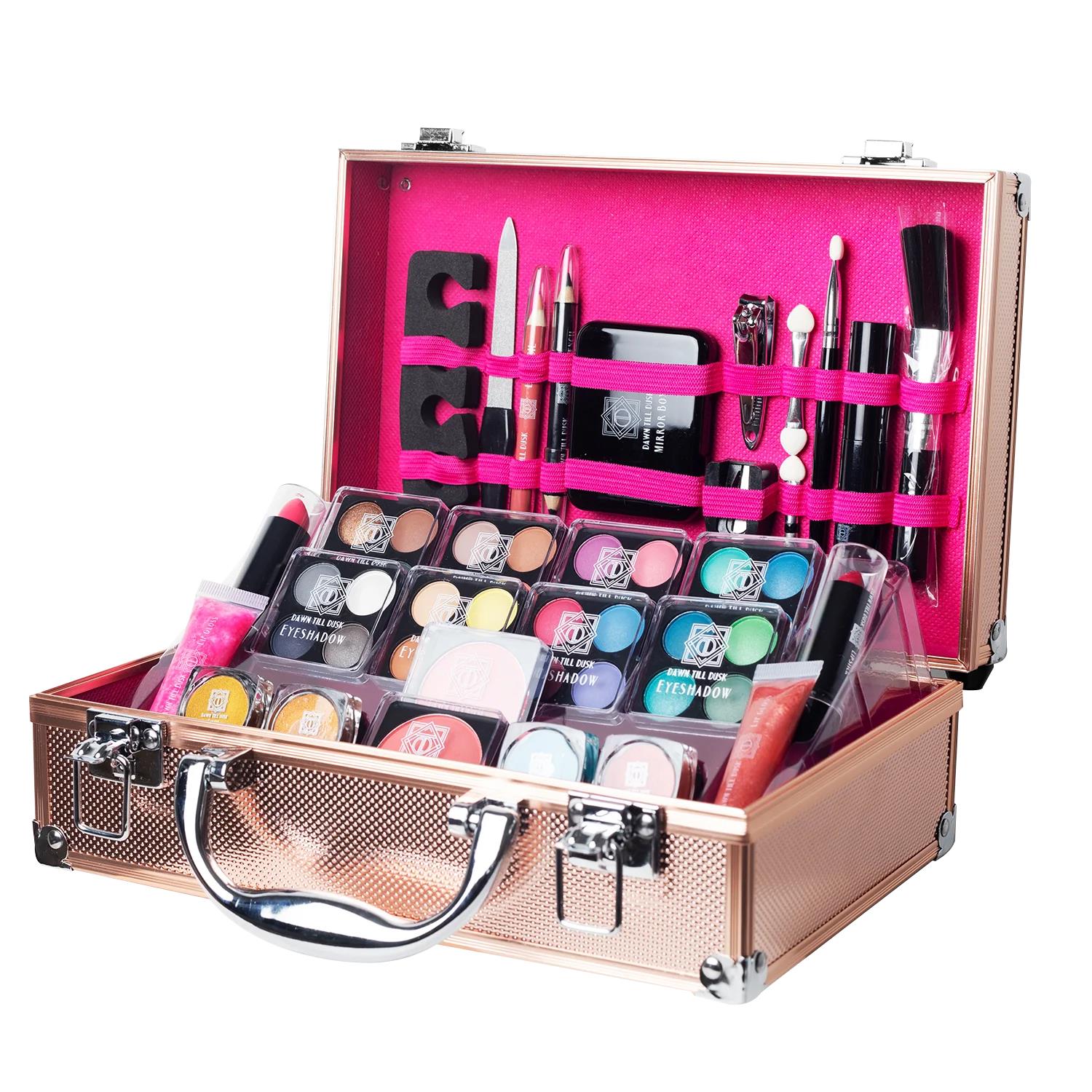 Dawn Till Dusk Make Up Large Storage Vanity Case Set Silver/RoseGold, 54pcs - Picture 9 of 26
