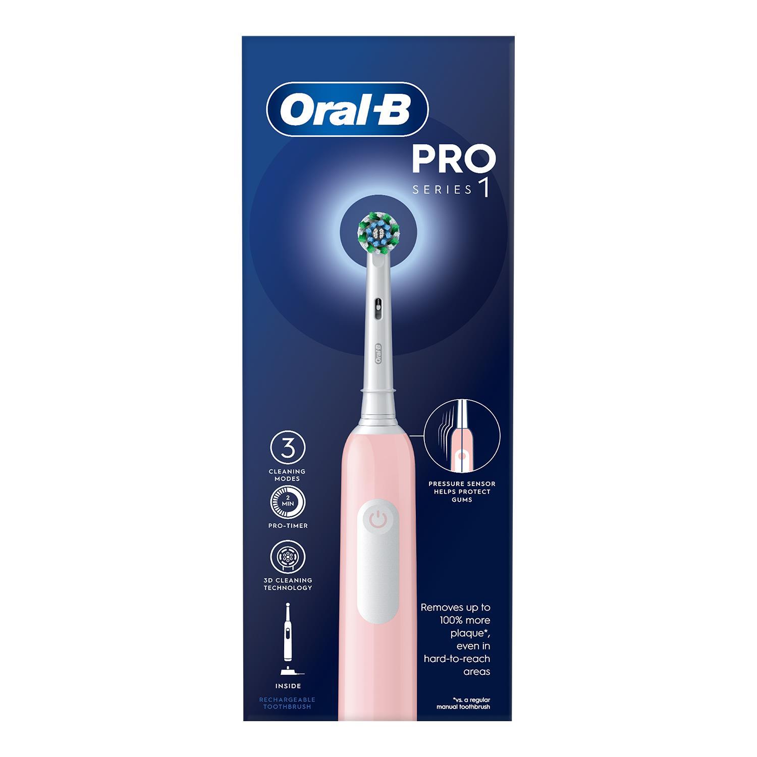Oral-B Pro 1 Cross-Action Elektrische Zahnbürste Pink 3 Modi mit 8x Nachfüllköpfen - Bild 48 von 65
