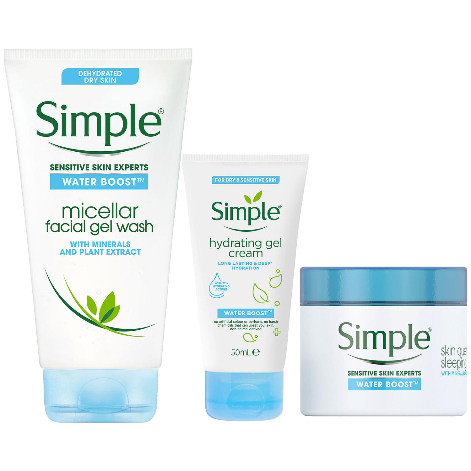 Simple WaterBoost Gel Wash150ml, Gel Cream50ml, or Night Cream50ml with Minerals - Picture 43 of 52