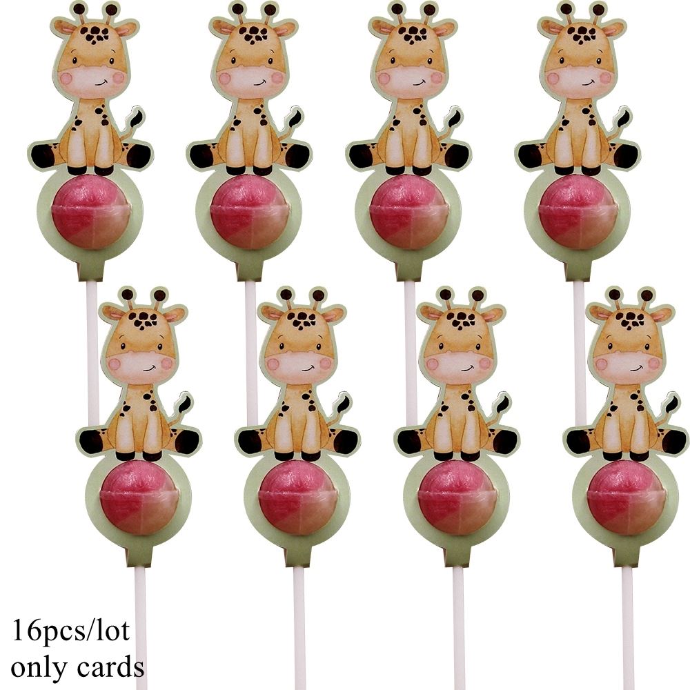Tissy 16PCS Wild Animal Lollipop Cards for Jungle Safari Parties - Picture 2 of 10