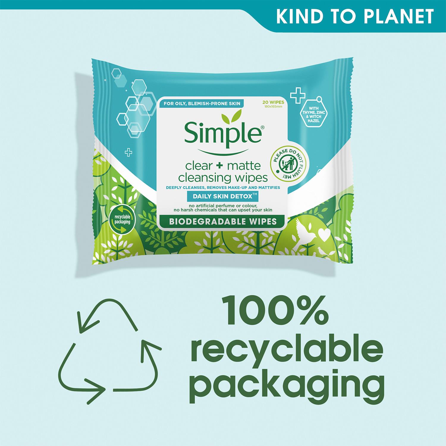 Simple Biodegradable Cleansing Facial Wipes, 3x20 Wipes - Picture 24 of 54