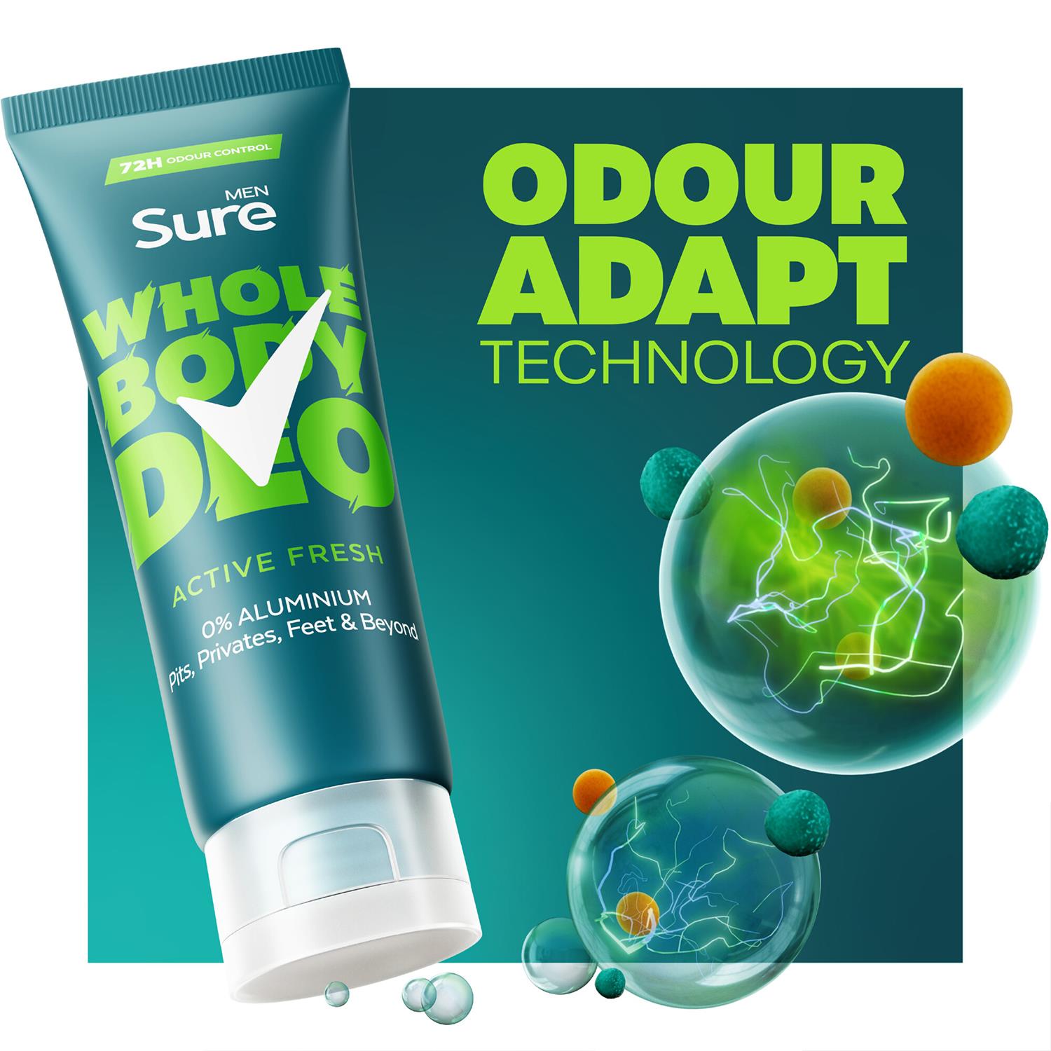 Sure Men Whole Body Deodorant Cream Ocean Rush & Active Fresh, 75ml - Picture 54 of 64