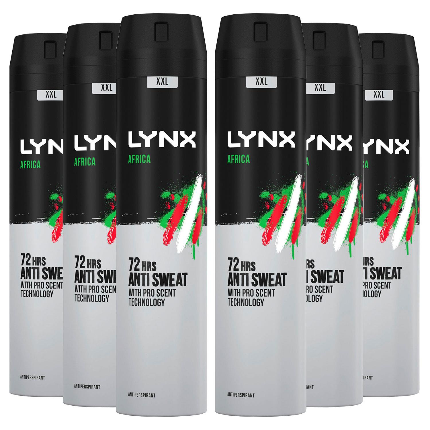 6 Pack Lynx XXL 72Hour Sweat Protection AntiPerspirant Deodorant