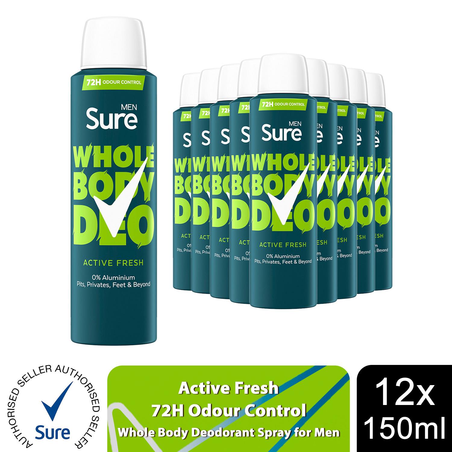 Sure Men Whole Body Deodorant Spray Ocean Rush & Active Fresh, 150ml - Picture 47 of 88