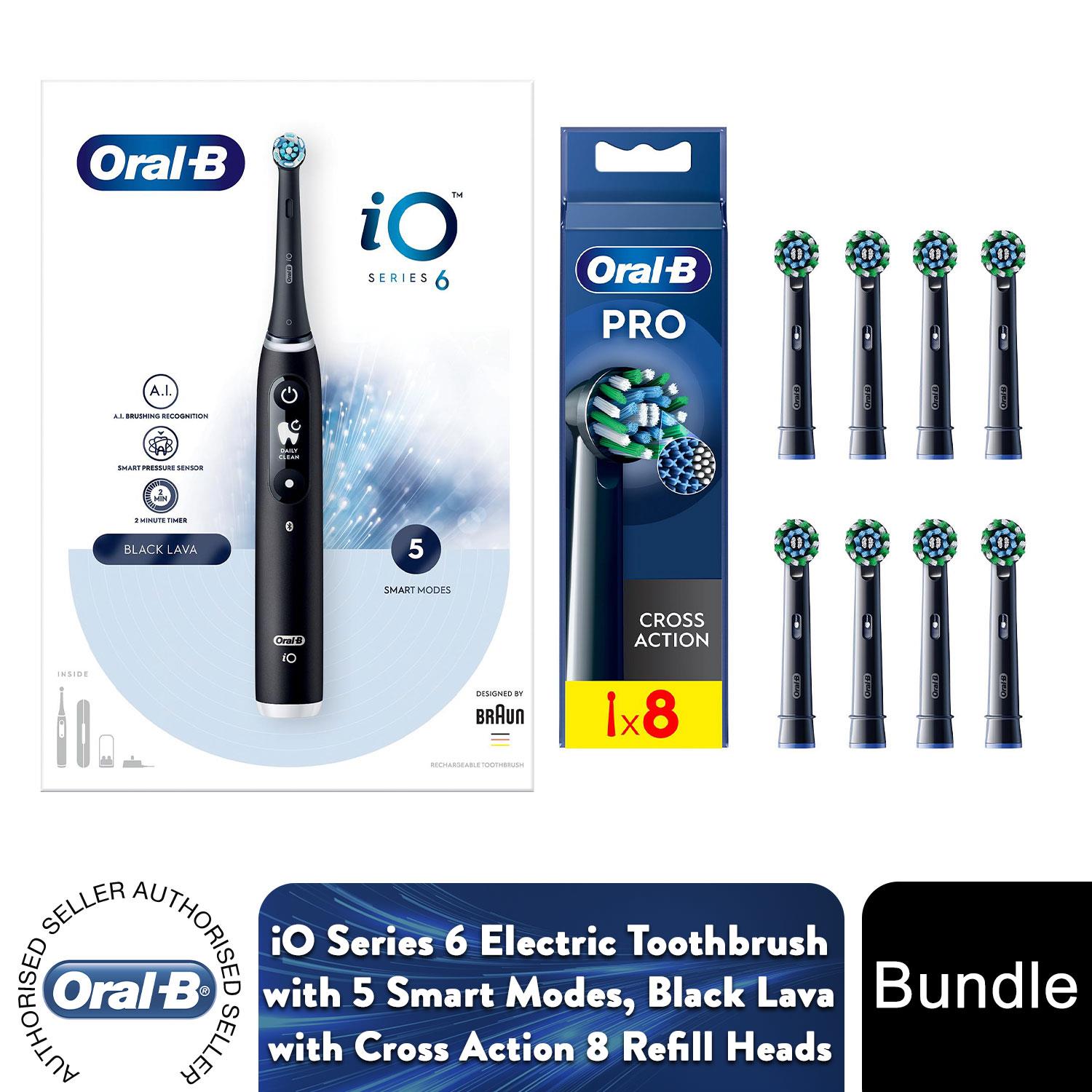 Oral-B iO Series 6 Elektrische Wiederaufladbare Zahnbürste - Schwarz mit 8x Nachfüllköpfen - Bild 23 von 66