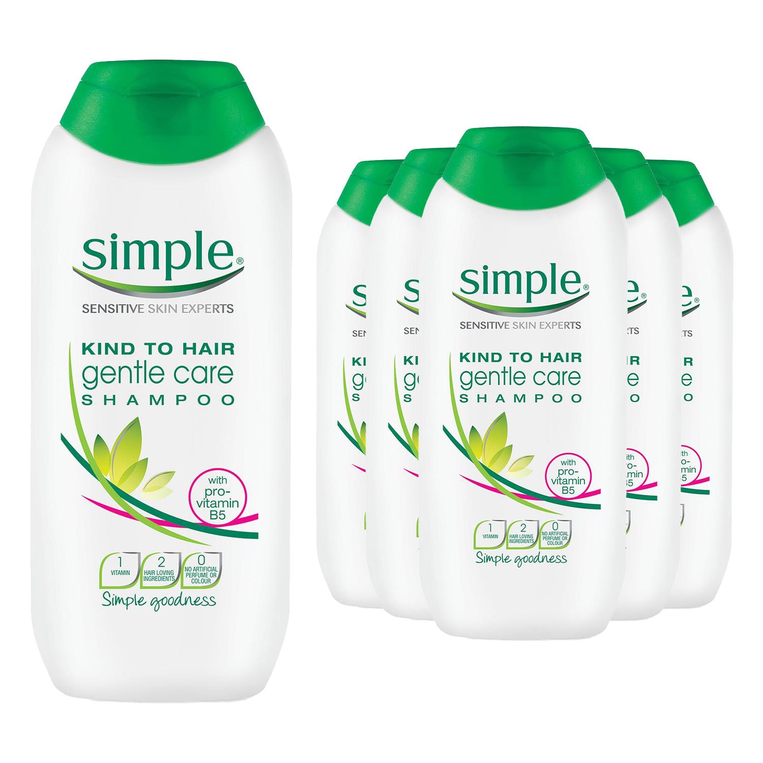 Simple Kind to Hair Gentle Care Shampoo or Conditioner, 3 or 6 Packs of 200ml - Picture 56 of 57
